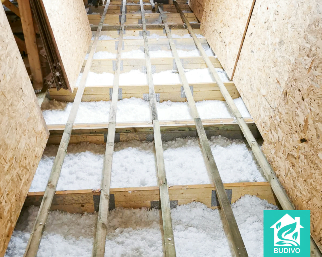 Wykonane ocieplenia poprzez nadmuch celulozy przez BUDIVO